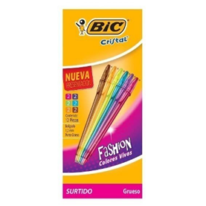 ESFERO BIC SHIMMERS FASHION CAJA X 12