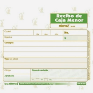 RECIBO DE CAJA MENOR MINERVA 2002 X 200