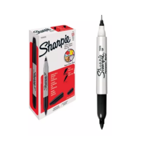 SHARPIE DOBLE PUNTA NEGRO CAJA X 12