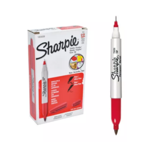 SHARPIE DOBLE PUNTA ROJO CAJA X 12