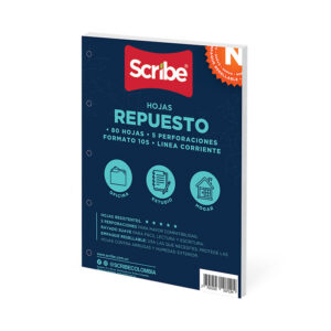 REPUESTO 105 SCRIBE CUADRICULADO X 80 HJS