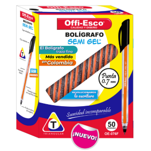 ESFERO OE-076F-50 SEMI GEL NEGRO CAJA X 50