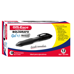 Bolígrafo gel 0.7 m retráctil