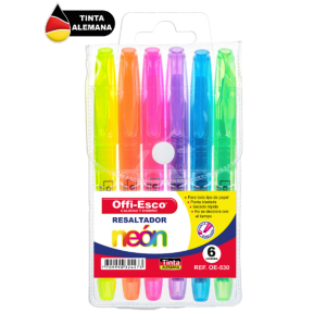 RESALTADOR OFFI-ESCO ESTUCHE X 6 OE-530