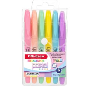 RESALTADOR PASTEL ESTUCHE X 6 OE-530P